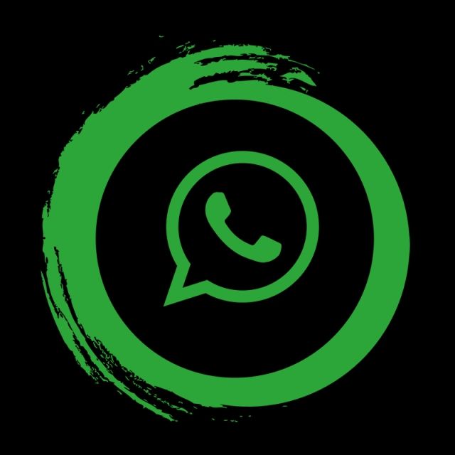 Free High-Quality Whatsapp Black Background Logo for Creative Design